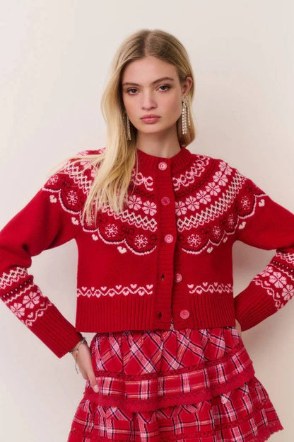 2 Colors! LSF Shantae Wool Fair Isle Cardigan