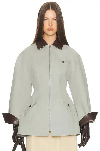 HS The Lady Hunting Cotton-blend Jacket With Faux Leather Collar