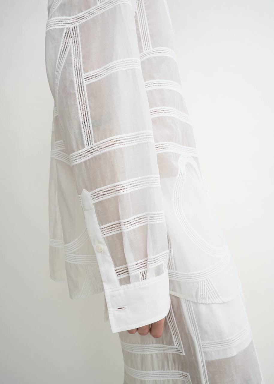 TOT Monogram Embroidered Classic Shirt | Summer PJ Bottoms Pant | Silk-Cotton Set