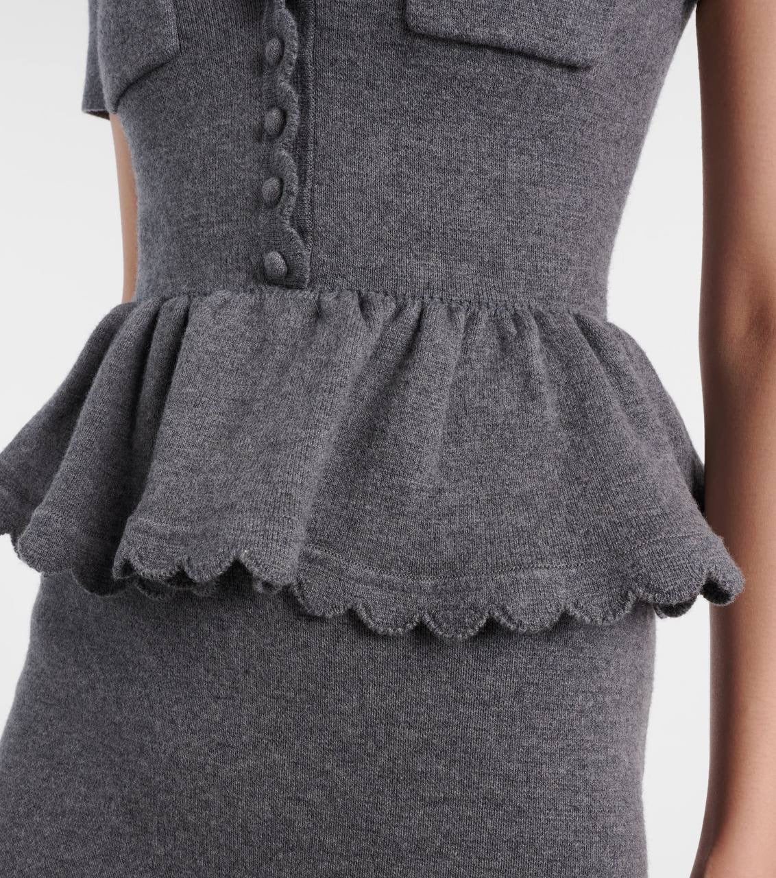 SP Grey Peplum Knit Midi Dress