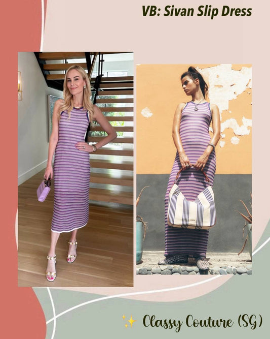VB Sivan Slip Mesh Midi Dress