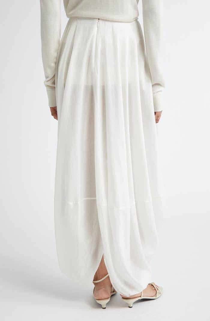 Tot Cocoon Lyocell-Cotton Draped Maxi Skirt