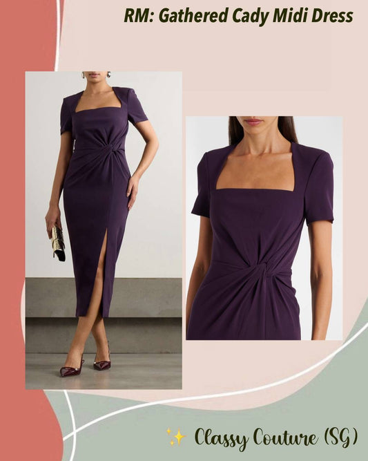 RM Gathered Cady Midi Dress