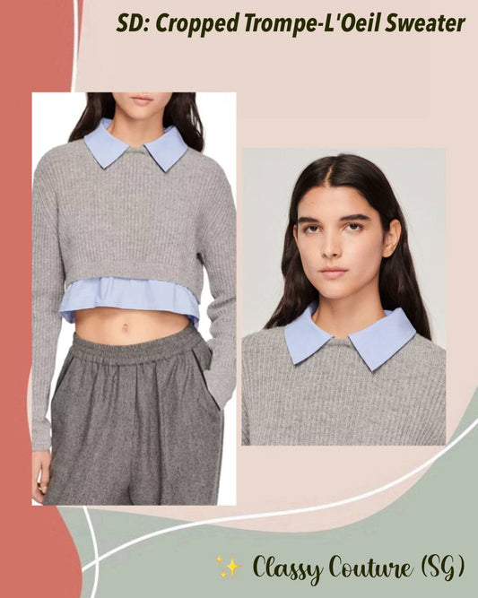 SD Cropped Trompe-L'Oeil Sweater
