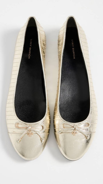 TB Quilted Bow Ballet Flats
