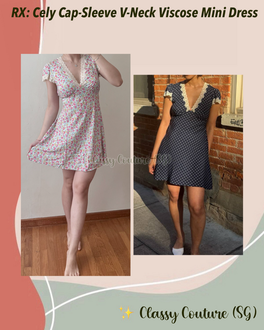 Restock! RX Cely Cap-Sleeve V-Neck Viscose Mini Dress