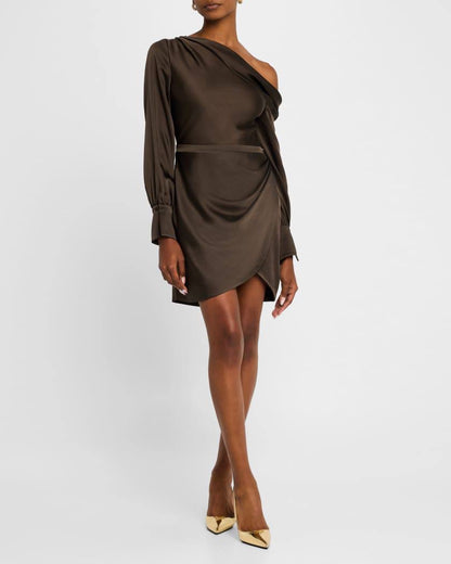 SK Cameron Draped One Shoulder Mini Dress
