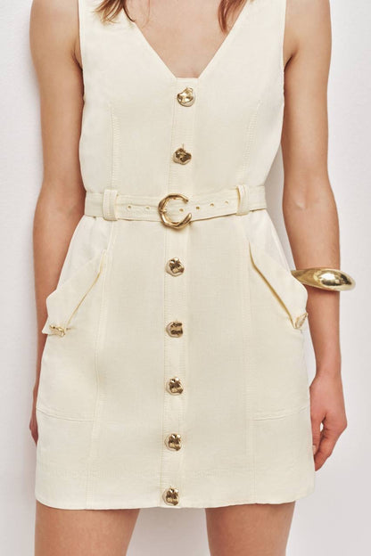 AJ Ambie Linen-blend Mini Dress