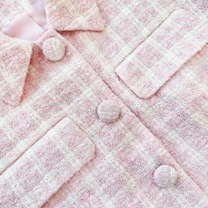 SP Pink Boucle Checked Mini Dress