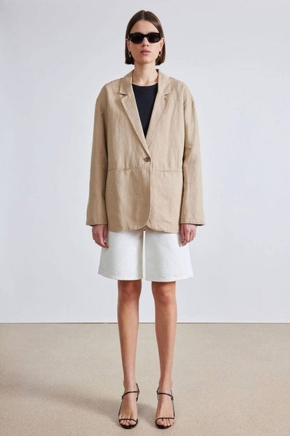 7 Colors! AA Oversized Cotton-Linen Blazer Jacket