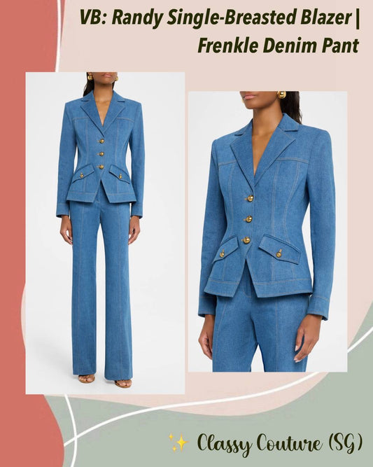 VB Randy Single-Breasted Blazer | Frenkle Pant | Cotton-blend Denim Set