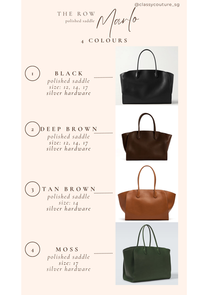4 Colors! TR Marlo 12/14/17 Bag in Polished Saddle Calfskin Leather