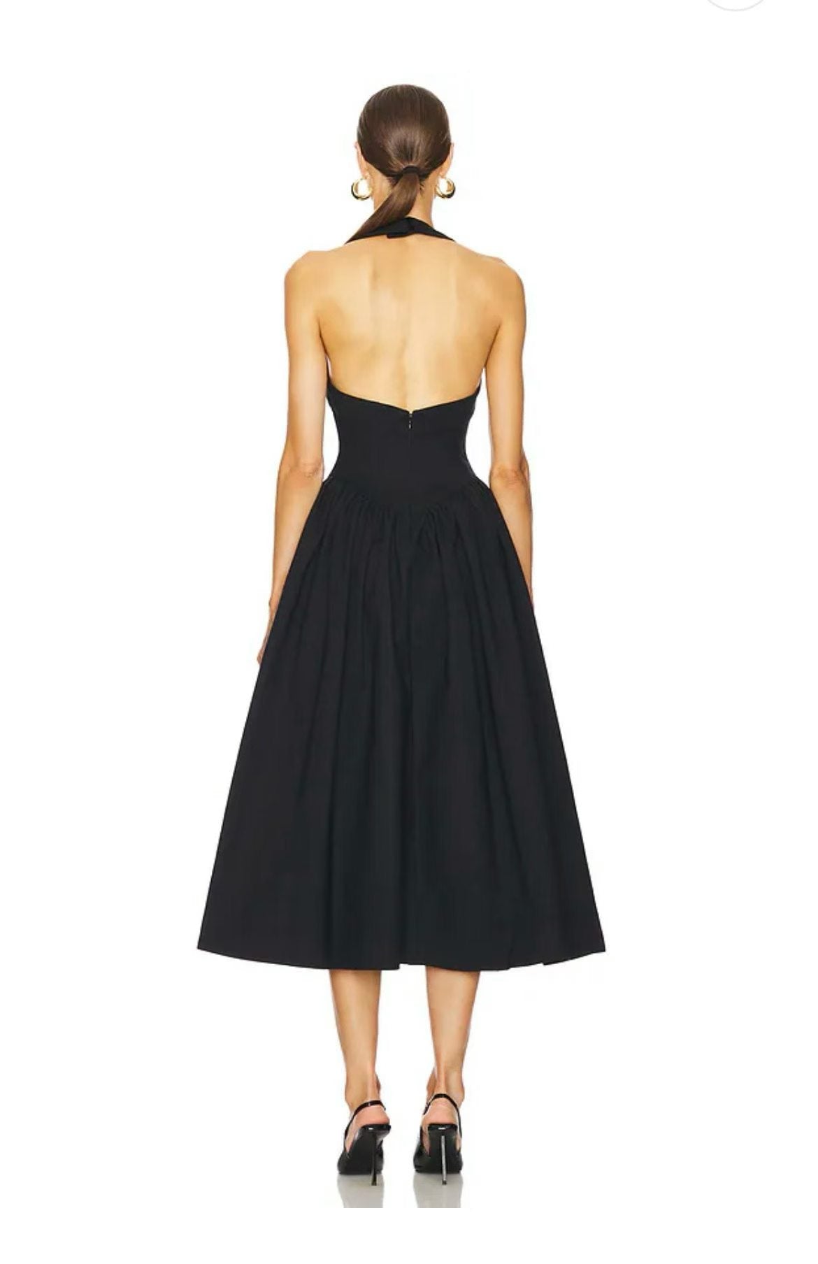 HS Faille Halter Cotton-blend Midi Dress