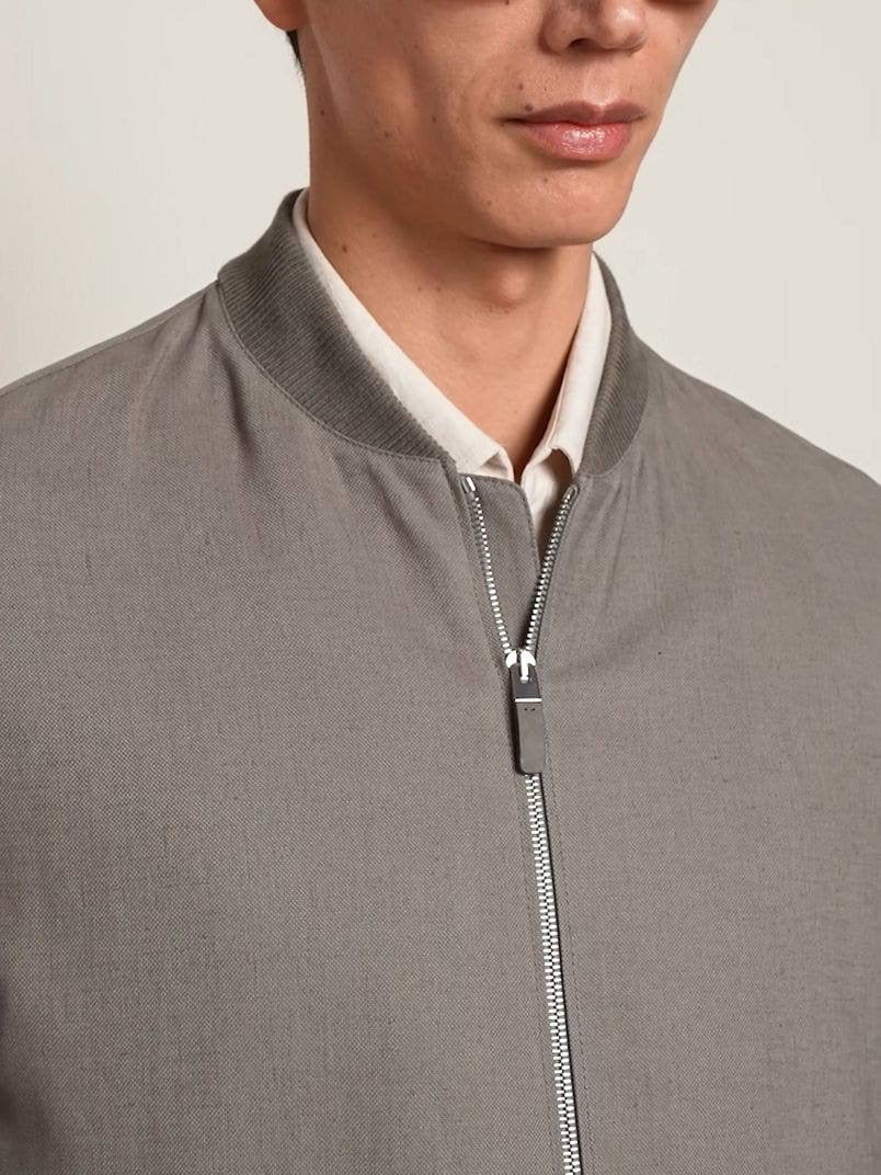 ZN Men’s Oasi Lino Linen Bomber Jacket (cotton-silk lined)