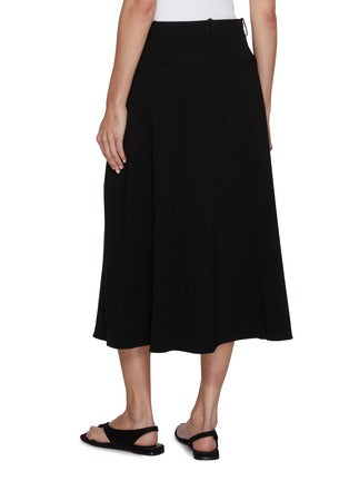 TH Double-Pleat Trouser A-Line Midi Skirt in Admiral Crepe