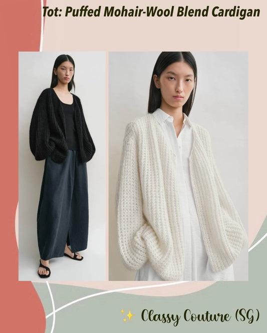 Tot Puffed Mohair-Wool Blend Cardigan