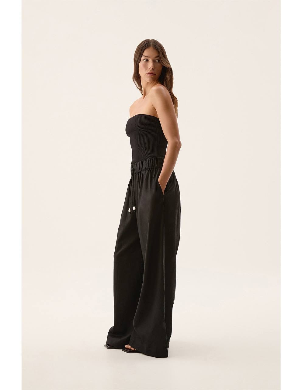 AJ Airlie Linen-Cotton Relaxed Pants