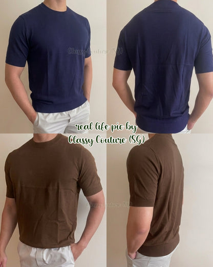TOP PICK!! ZN Men's Cotton Knitted T-Shirt