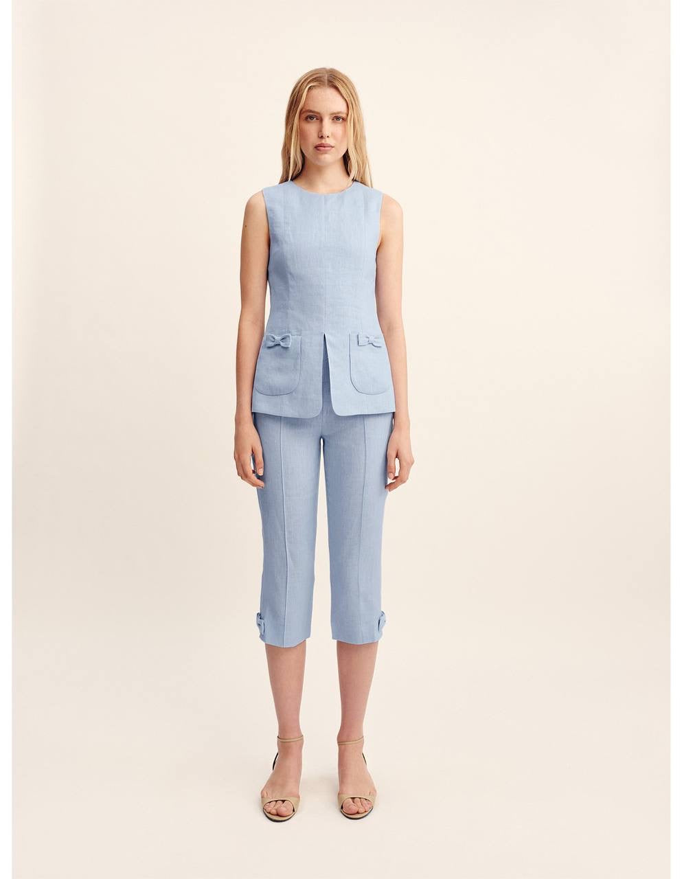 PSE Harper Linen Jacket | Vest | Capri Pants | Set