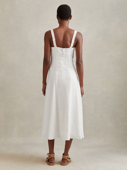 RS Etta Linen Corset Midi Dress