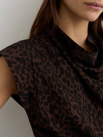 RS Harlie Animal-Print Draped Viscose-blend Jersey Midi Dress