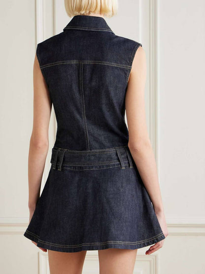 SP Indigo Denim Flared Mini Dress