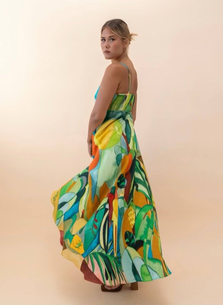 ALM Mokshini Linen Sundress Midi Dress