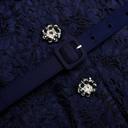 SP Navy Tailored Lace Midi Dress