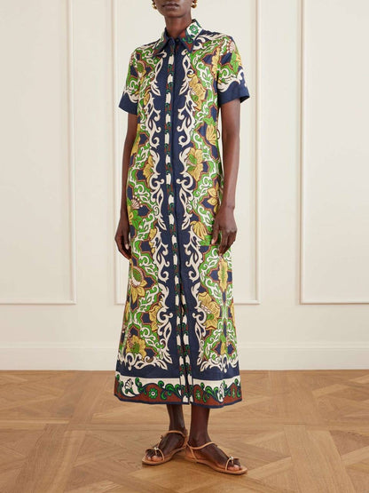 ALM Liana Linen Midi Dress Shirtdress