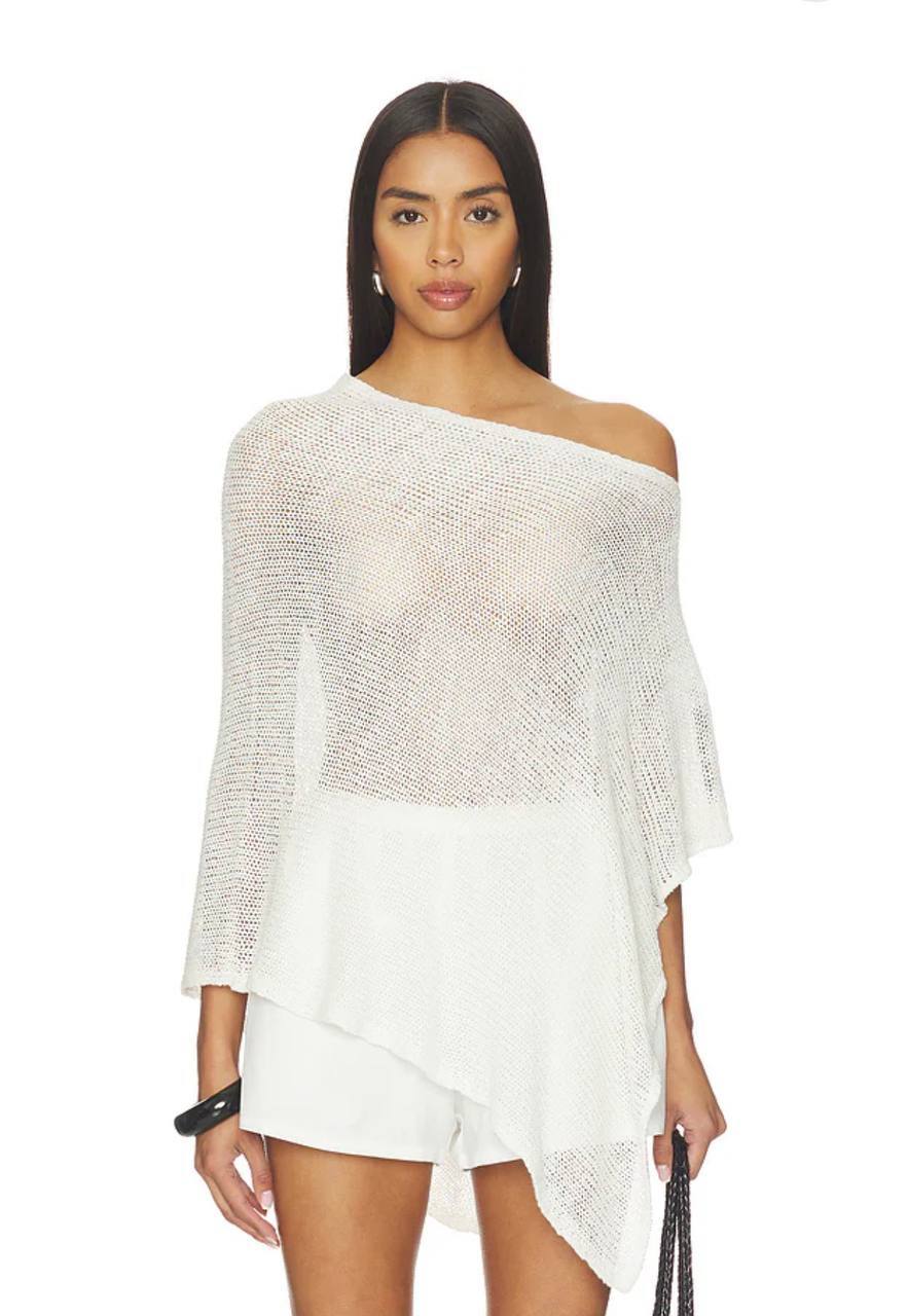 EC: Linen Open Knit Poncho