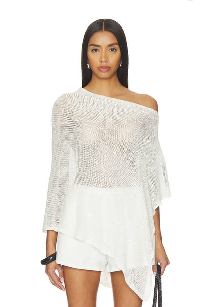 EC: Linen Open Knit Poncho