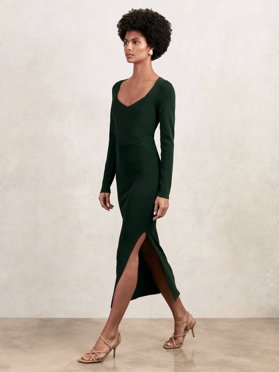 RS Sophia Knitted Wrap Front Midi Dress