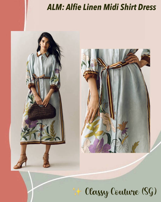 ALM Alfie Linen Shirtdress Midi Dress