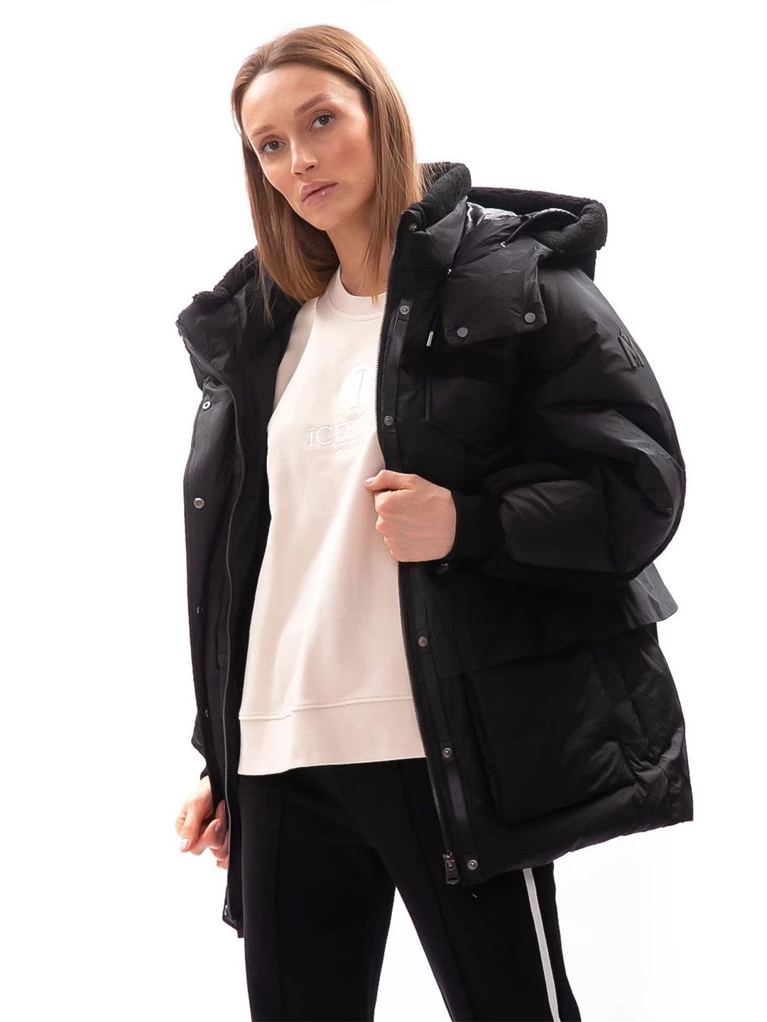 MK Logan Short Down Jacket in Black