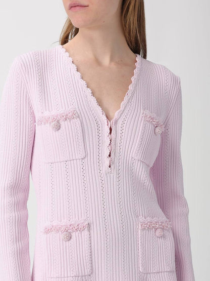 SP Pink Pearl Trim Knit Mini Dress