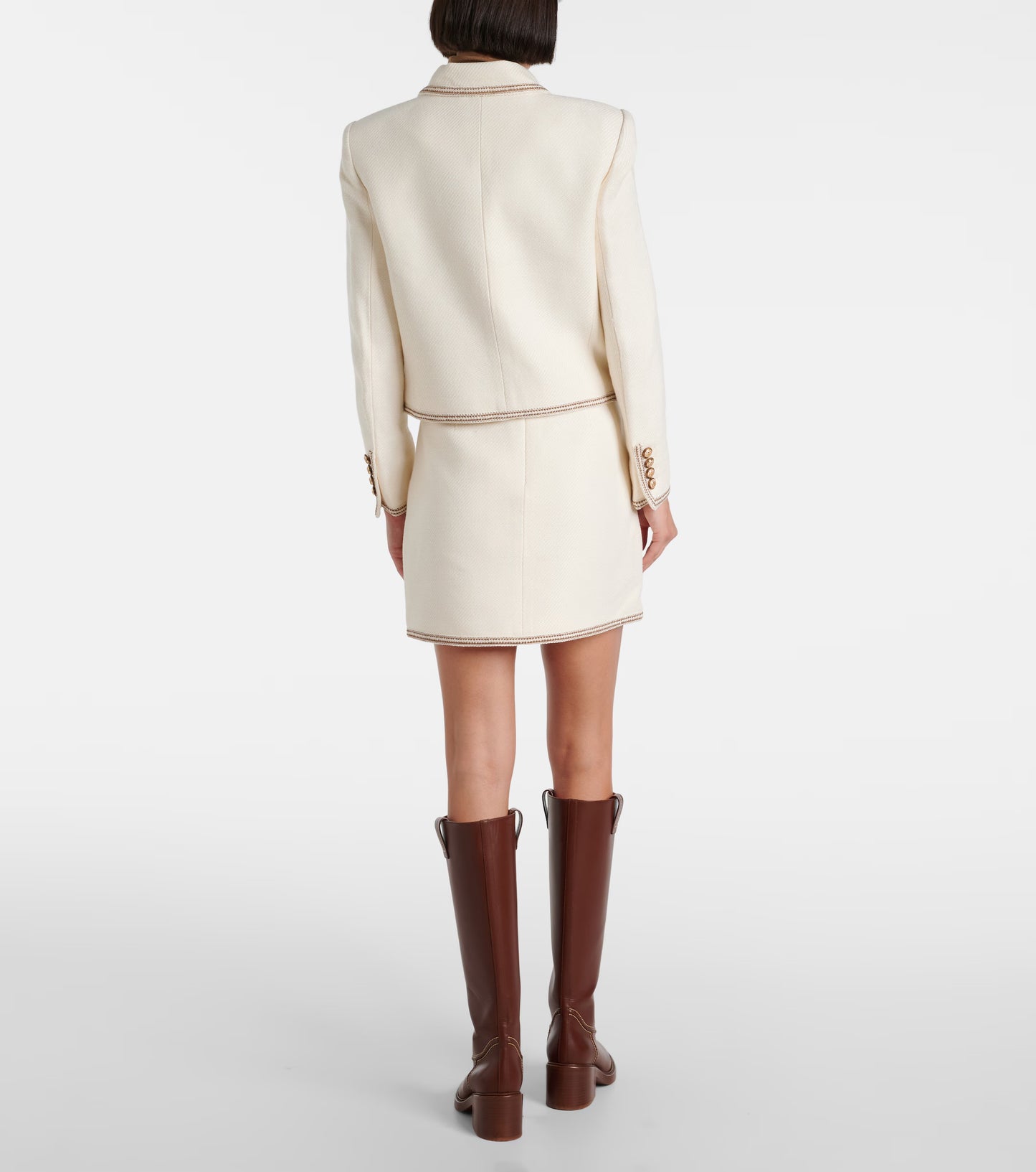 VB Makayla Cotton Blend Jacket in Ivory