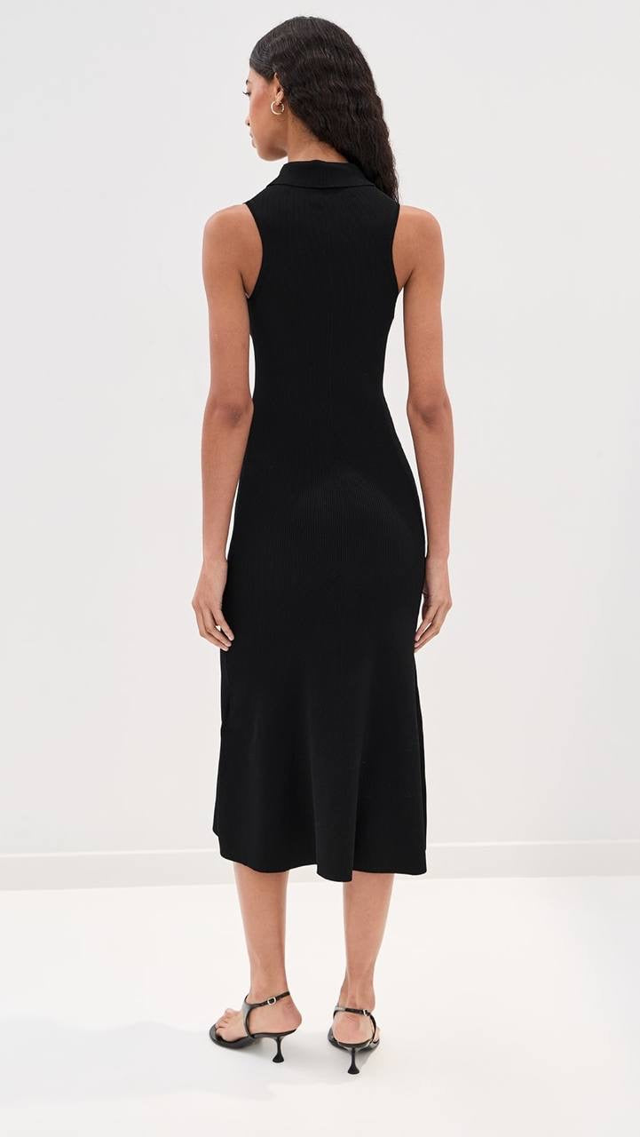 2 Colors! VB Mira Quarter-zip Stretch-viscose Midi Dress in Black & White