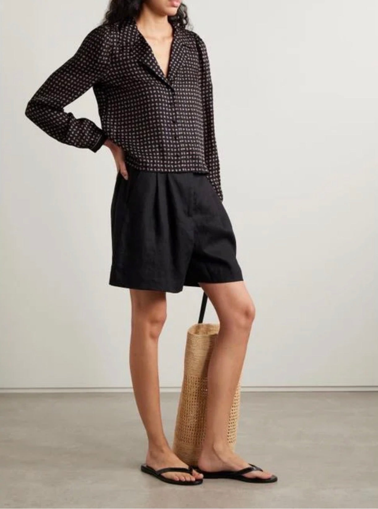 DN Juliana Silk-Viscose Long Sleeved Blouse Top