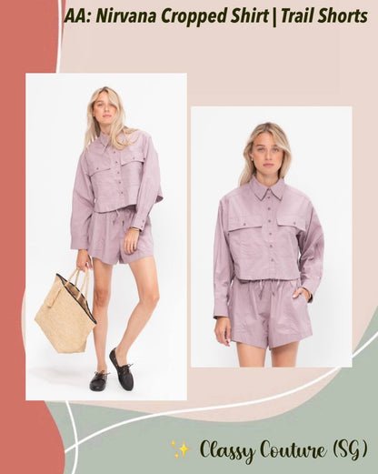 AA Nirvana Cropped Utility Shirt | Trail Shorts | Cotton Set