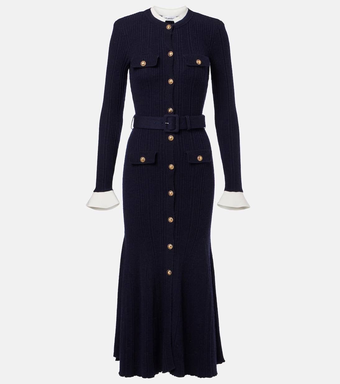 SP Navy Viscose Knit Mini | Midi Dress