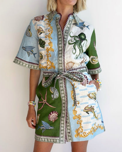 ALM Bath House Linen Mini Dress