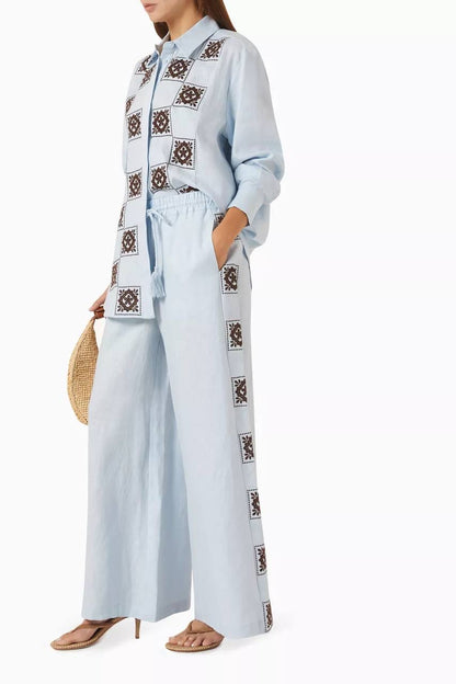 ALM Grace Embroidered Shirt | Pants