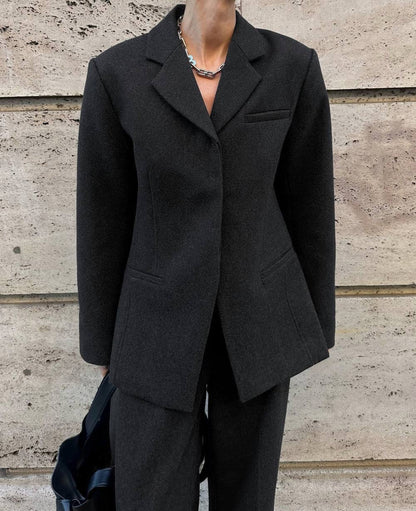 HL Ambra Wool Blazer in Dark Grey & Black