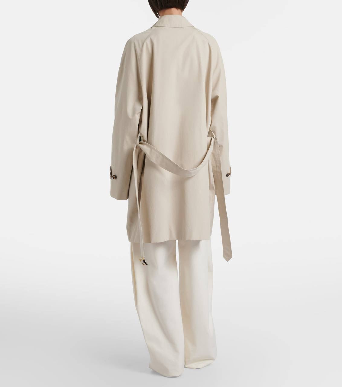 TR Amaya Washed Cotton Trench Car Coat in Beige (lining replaced)