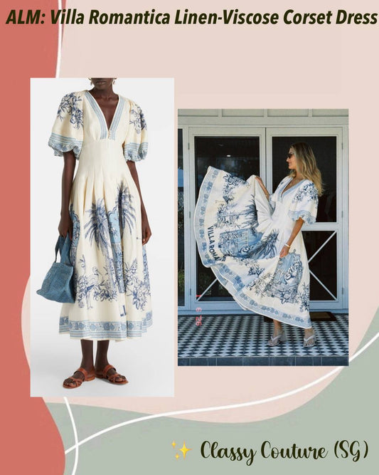 ALM Villa Romantica Linen-Viscose Corset Dress