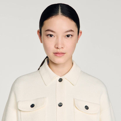 SD Bouclé Denim-Trim Cardigan Jacket