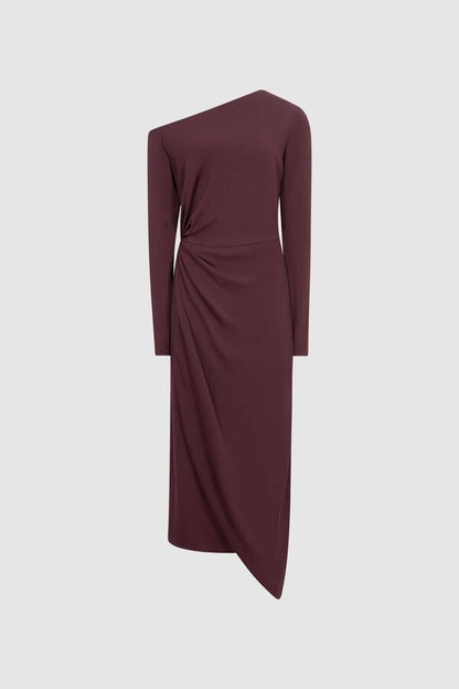 RS Nadia Off-Shoulder Drape Stretch-viscose Midi Dress