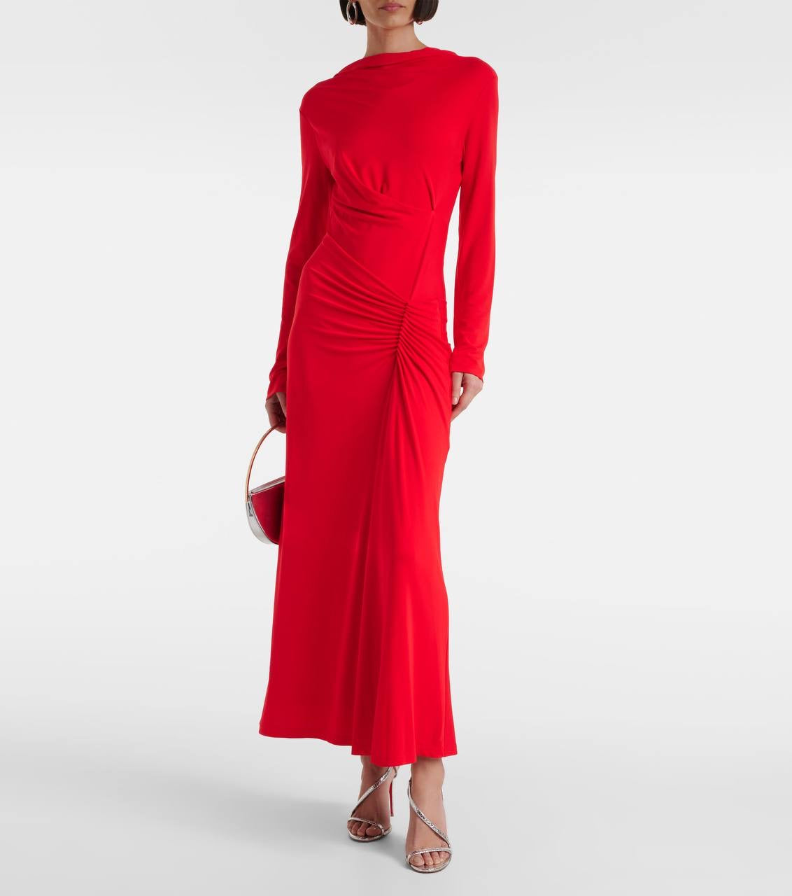 SIM Ferrera Long Sleeve Jersey Maxi Dress
