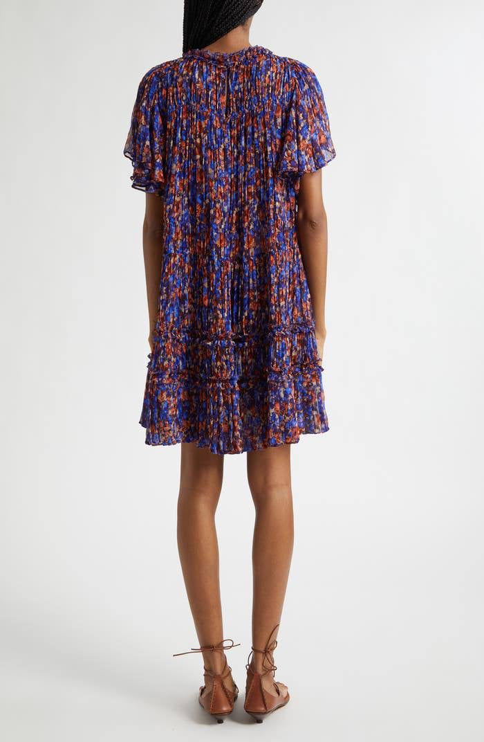 UJ Ryla Floral Silk Chiffon Mini Dress