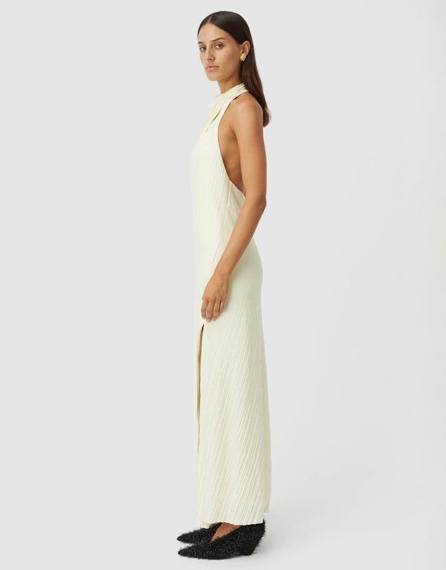CM Alto Halter Backless Midi Dress